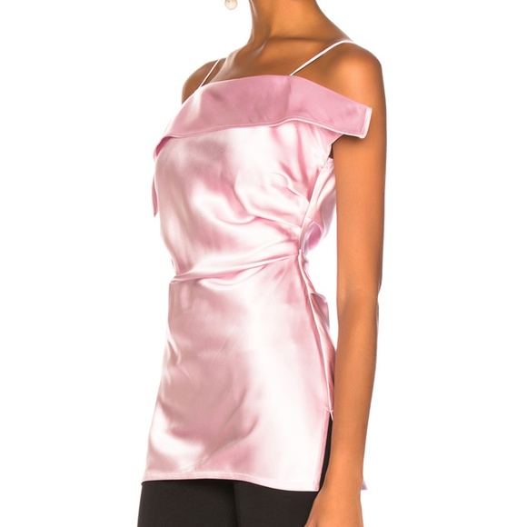 HELMUT LANG Draped Satin Top MSRP $395 - Picture 3 of 6